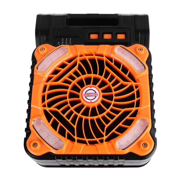 Ventilador Solar de 5200MAH, Motor sin escobillas ajustable de 4 velocidades, 4,5 m/s, temporizador LED de bajo ruido, ventilador Solar para acampar para pesca al aire libre
