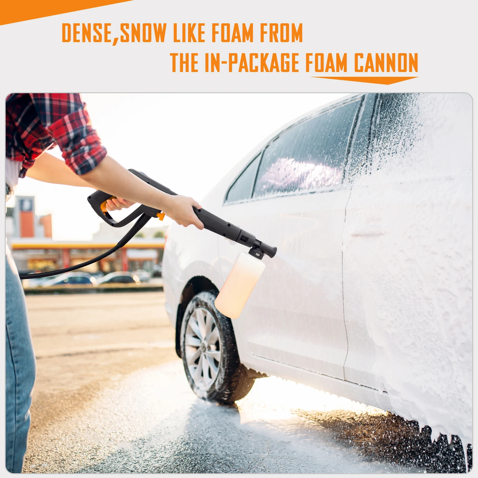 Lavadora a presión eléctrica 5000PSIMax 3.5GPM Lavadora a presión con manguera de 20 pies Cable de alimentación de 16,3 pies, hace perfecto para limpiar Ca - Imagen 3