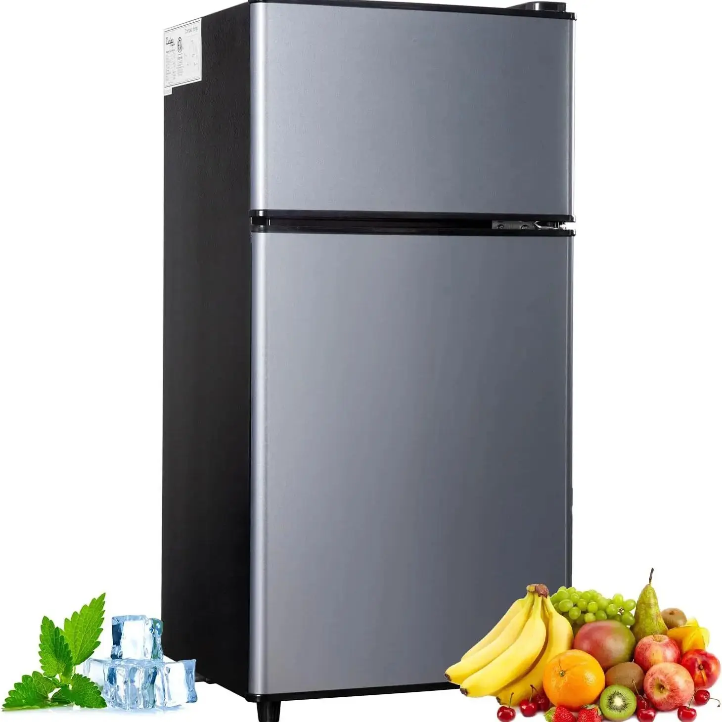 Mini Fridge with Freezer, 2.9 Cu.Ft Small Fridge, Energy Saving, Low Noise,7 Adjustable Thermostat, Double Door  Refrigerator