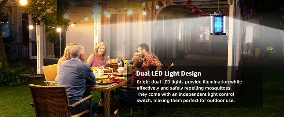 Minimoon Bug Zapper Exterminador de mosquitos para exteriores con luz LED dual 4200V Fly Zapper 15W trampas eléctricas para moscas trampa para insectos IPX4 para exteriores Minimoon Bug Zapper Exterminador de mosquitos para exteriores con luz LED dual 4200V Fly Zapper 15W trampas eléctricas para moscas trampa para insectos IPX4 para exteriores