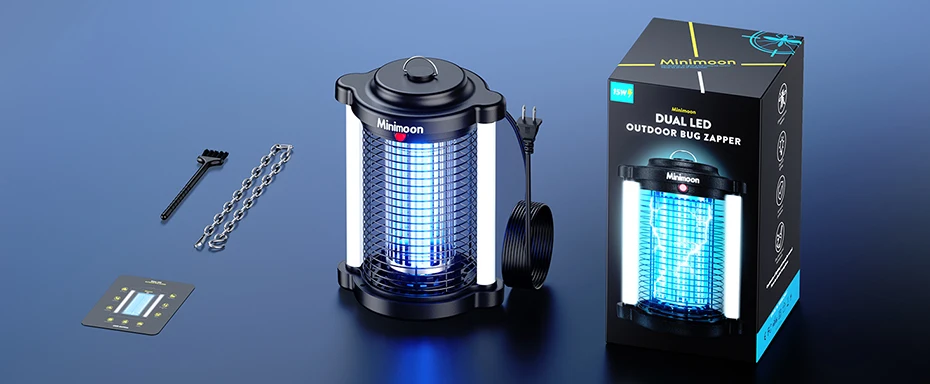 Minimoon Bug Zapper Exterminador de mosquitos para exteriores con luz LED dual 4200V Fly Zapper 15W trampas eléctricas para moscas trampa para insectos IPX4 para exteriores Minimoon Bug Zapper Exterminador de mosquitos para exteriores con luz LED dual 4200V Fly Zapper 15W trampas eléctricas para moscas trampa para insectos IPX4 para exteriores