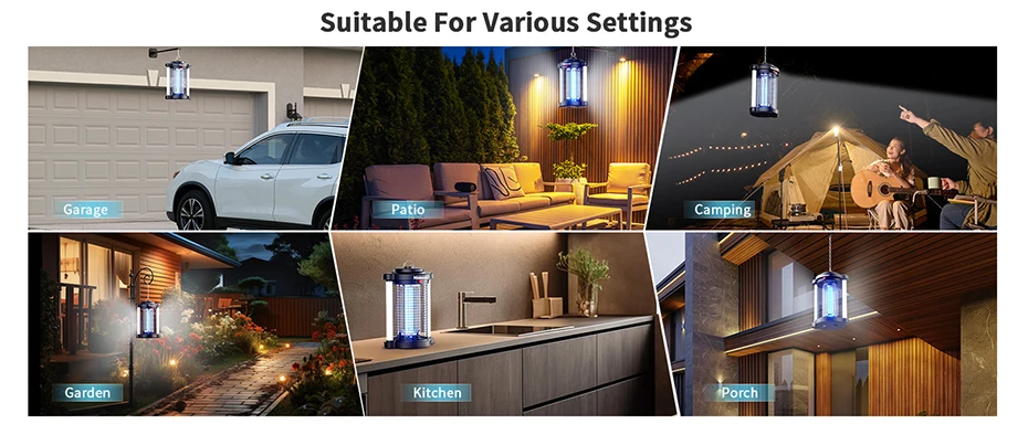 Minimoon Bug Zapper Exterminador de mosquitos para exteriores con luz LED dual 4200V Fly Zapper 15W trampas eléctricas para moscas trampa para insectos IPX4 para exteriores Minimoon Bug Zapper Exterminador de mosquitos para exteriores con luz LED dual 4200V Fly Zapper 15W trampas eléctricas para moscas trampa para insectos IPX4 para exteriores