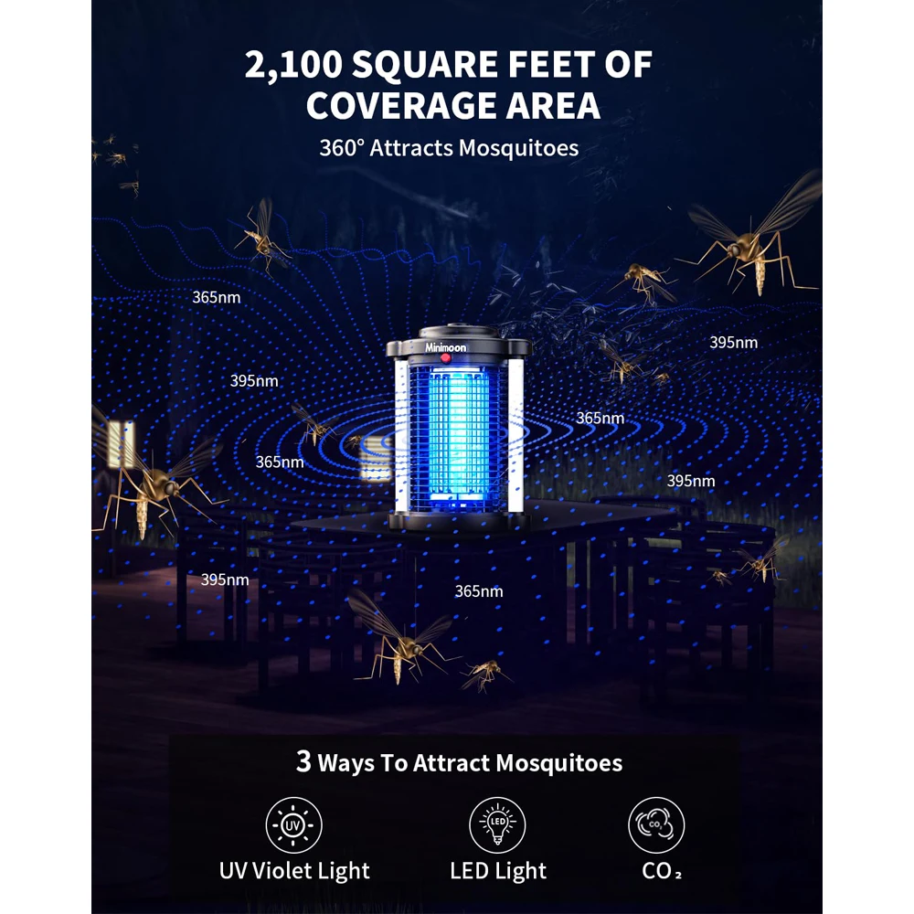 Exterminador de mosquitos para exteriores con luz LED - Imagen 4