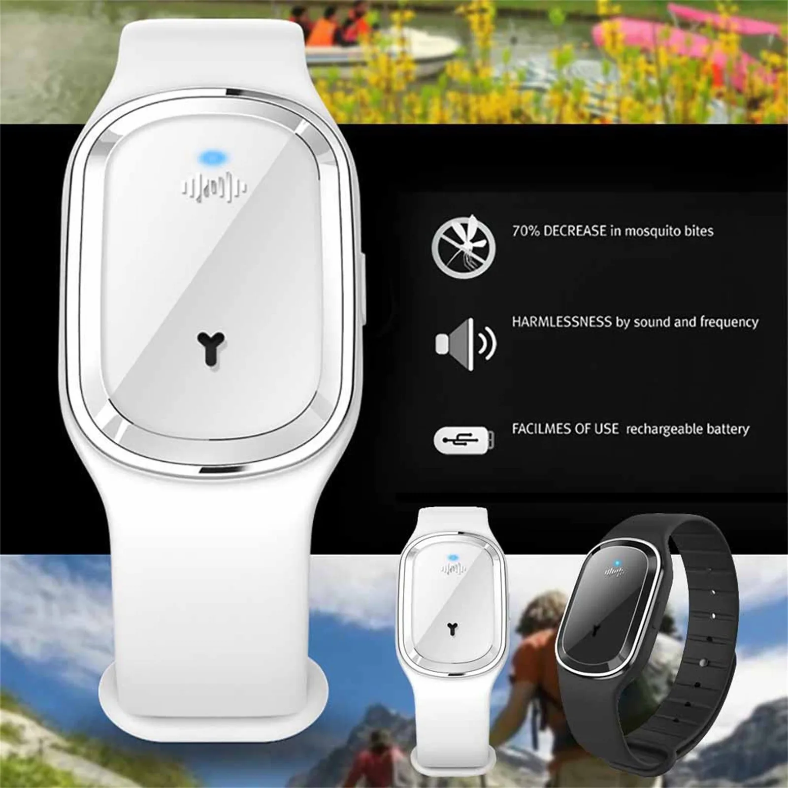 Reloj ultrasónico antimosquitos para niños y adultos, pulsera repelente, pulsera con unidad de insectos y plagas, reloj con carga USB Reloj ultrasónico antimosquitos para niños y adultos, pulsera repelente, pulsera con unidad de insectos y plagas, reloj con carga USB