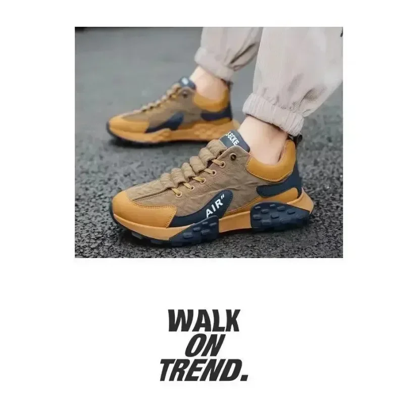 2025 nuevos zapatos casuales para hombres, zapatos para hombres, zapatillas de deporte con plataforma para hombres de talla grande 43 44, zapatos populares masculinos - Imagen 4