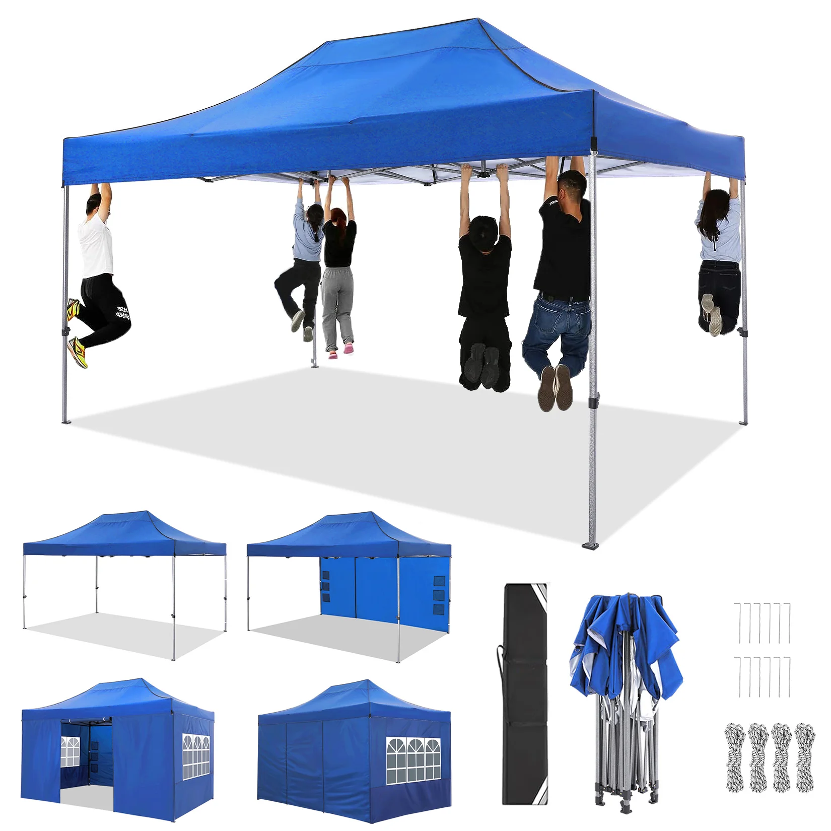 Tienda de campaña de alta resistencia, carpa con 4 paredes laterales, carpa comercial para exteriores, carpa para fiesta de boda, Gazebo para todas las estaciones, 10x15