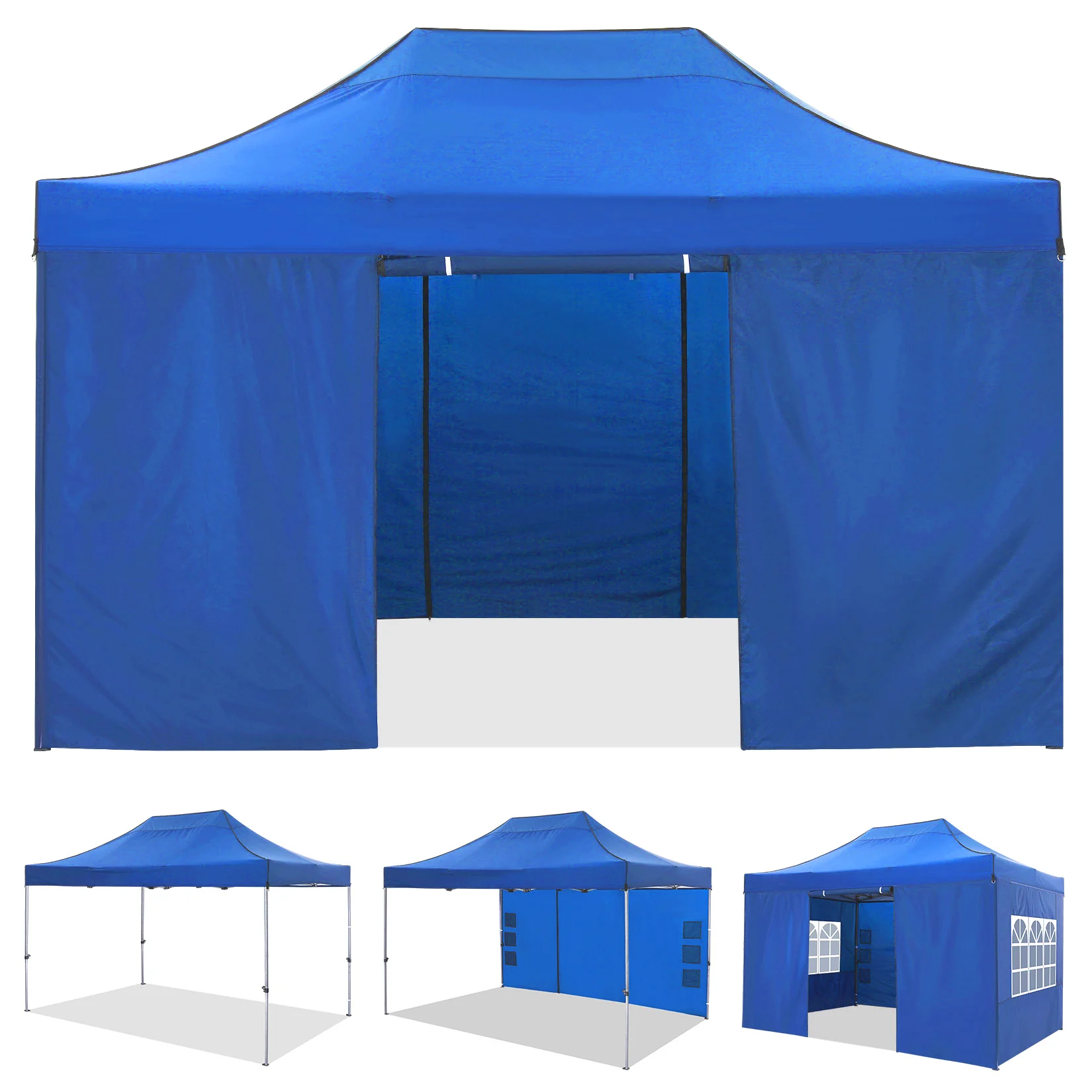 Tienda de campaña de alta resistencia, carpa con 4 paredes laterales, carpa comercial para exteriores, carpa para fiesta de boda, Gazebo para todas las estaciones, 10x15