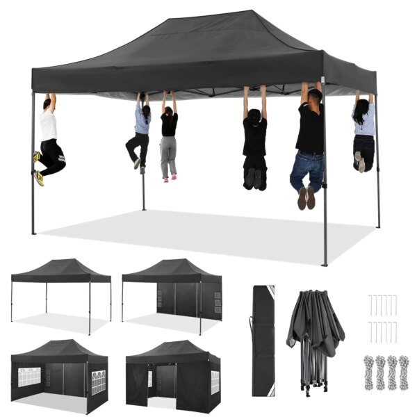 Tienda de campaña de alta resistencia, carpa con 4 paredes laterales, carpa comercial para exteriores, carpa para fiesta de boda, Gazebo para todas las estaciones, 10x15