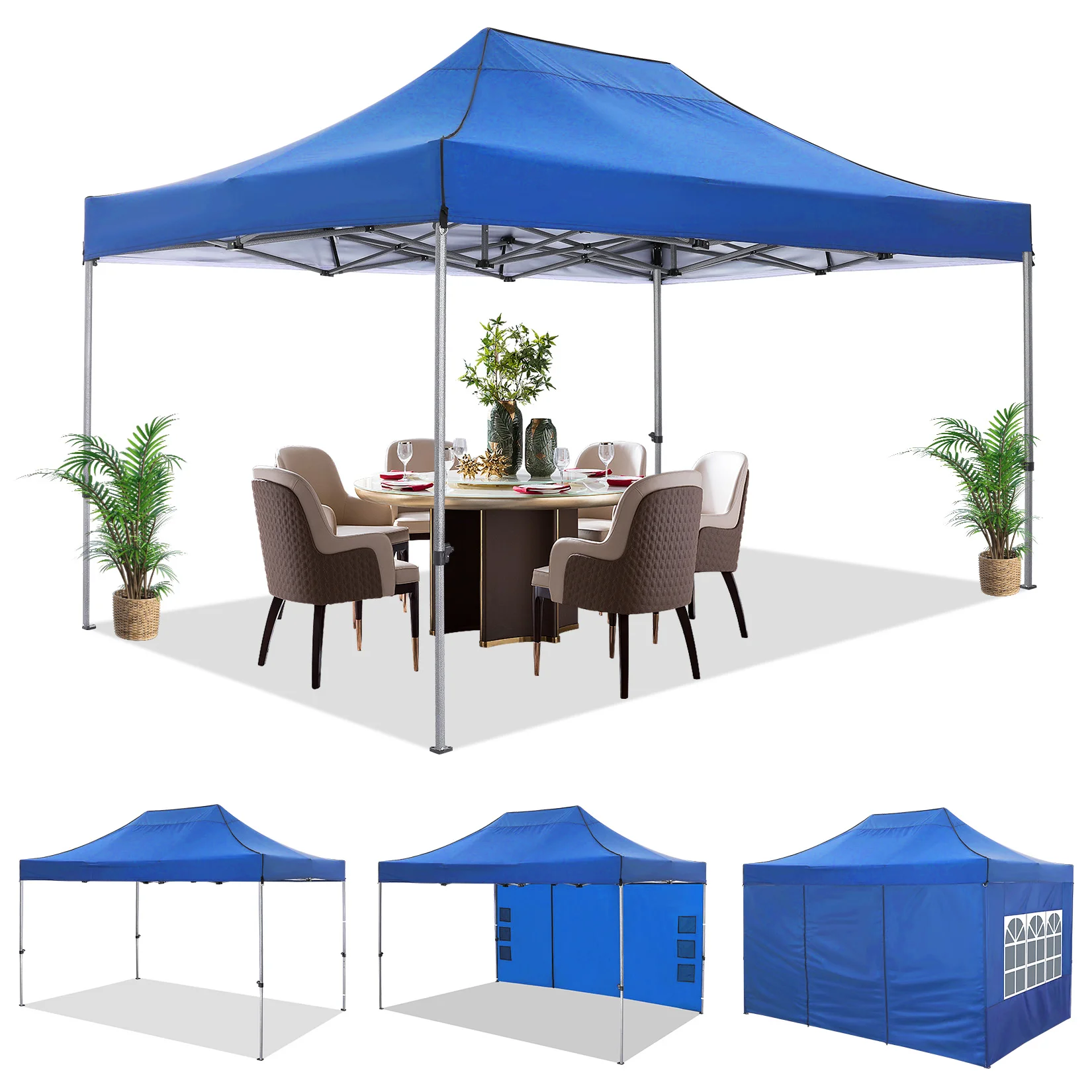 Tienda de campaña de alta resistencia, carpa con 4 paredes laterales, carpa comercial para exteriores, carpa para fiesta de boda, Gazebo para todas las estaciones, 10x15