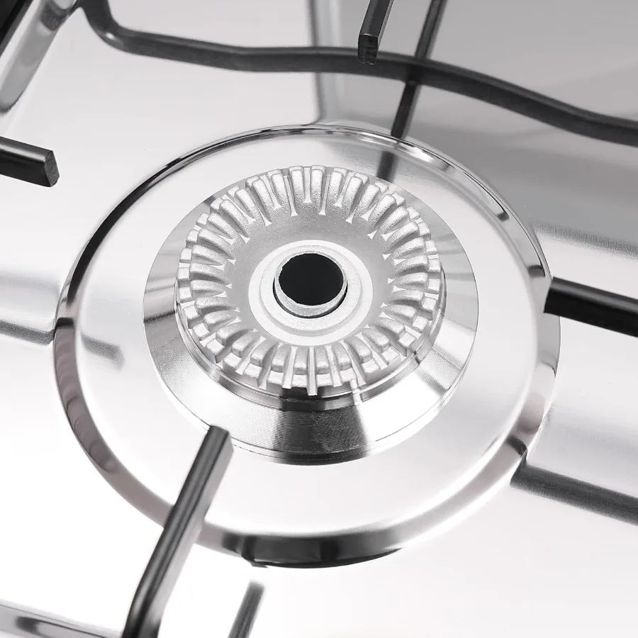 Estufa de Gas Natural de 5 quemadores, cocina independiente con perillas de Control de calor precisas para el hogar, cocina y campamento al aire libre