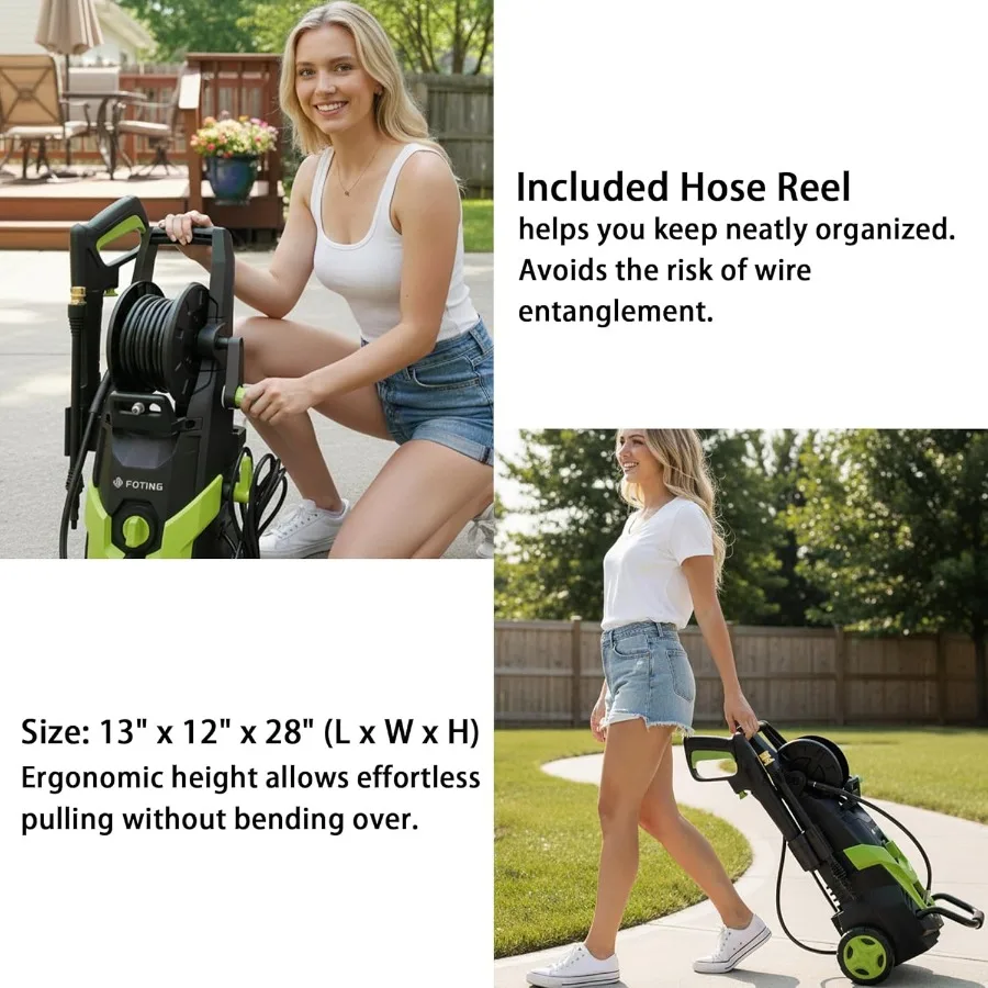 Lavadora de alta presión mejorada 2025 4500PSI con 4 boquillas de conexión rápida, manguera de entrada y cañón de espuma filtrante para una limpieza eficiente