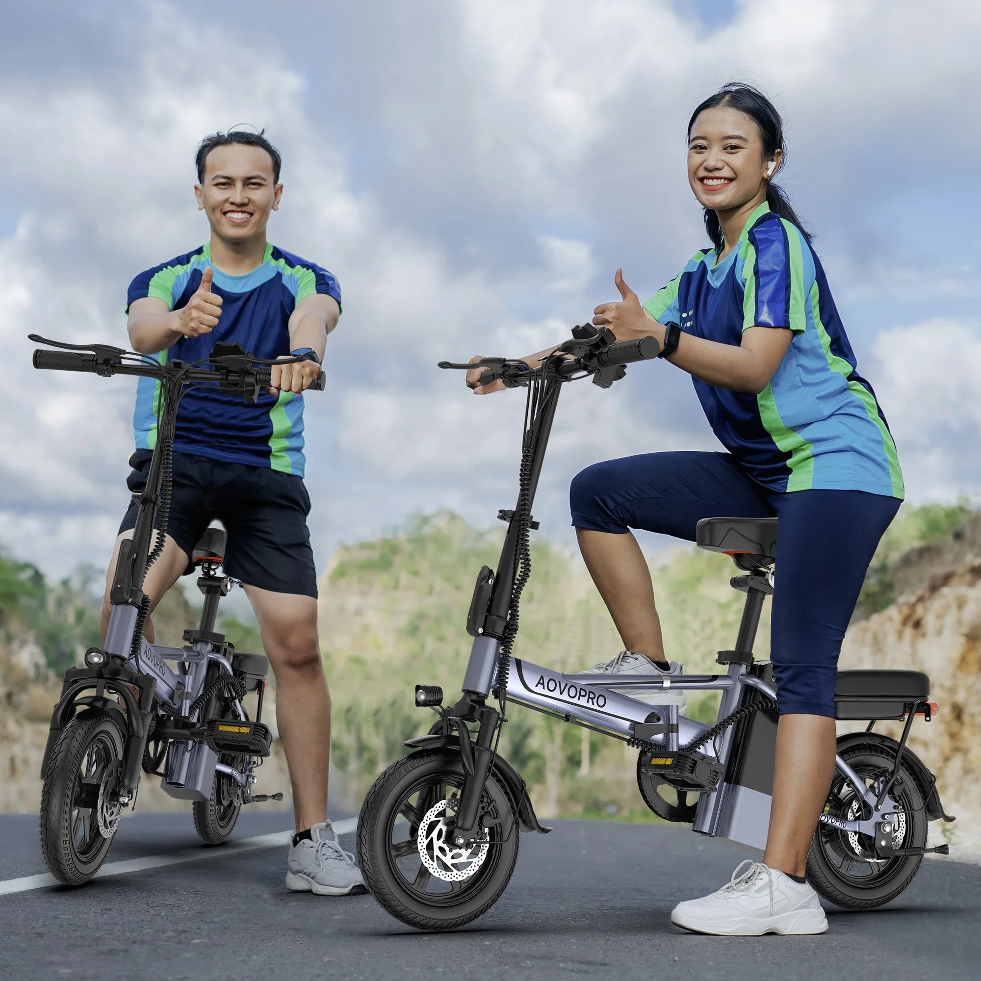 AOVOPRO 14 pulgadas EB60 bicicleta eléctrica plegable 500W 48V 10.4AH bicicleta eléctrica 22MPH 28 millas de largo alcance con dos asientos para adultos AOVOPRO 14 pulgadas EB60 bicicleta eléctrica plegable 500W 48V 10.4AH bicicleta eléctrica 22MPH 28 millas de largo alcance con dos asientos para adultos