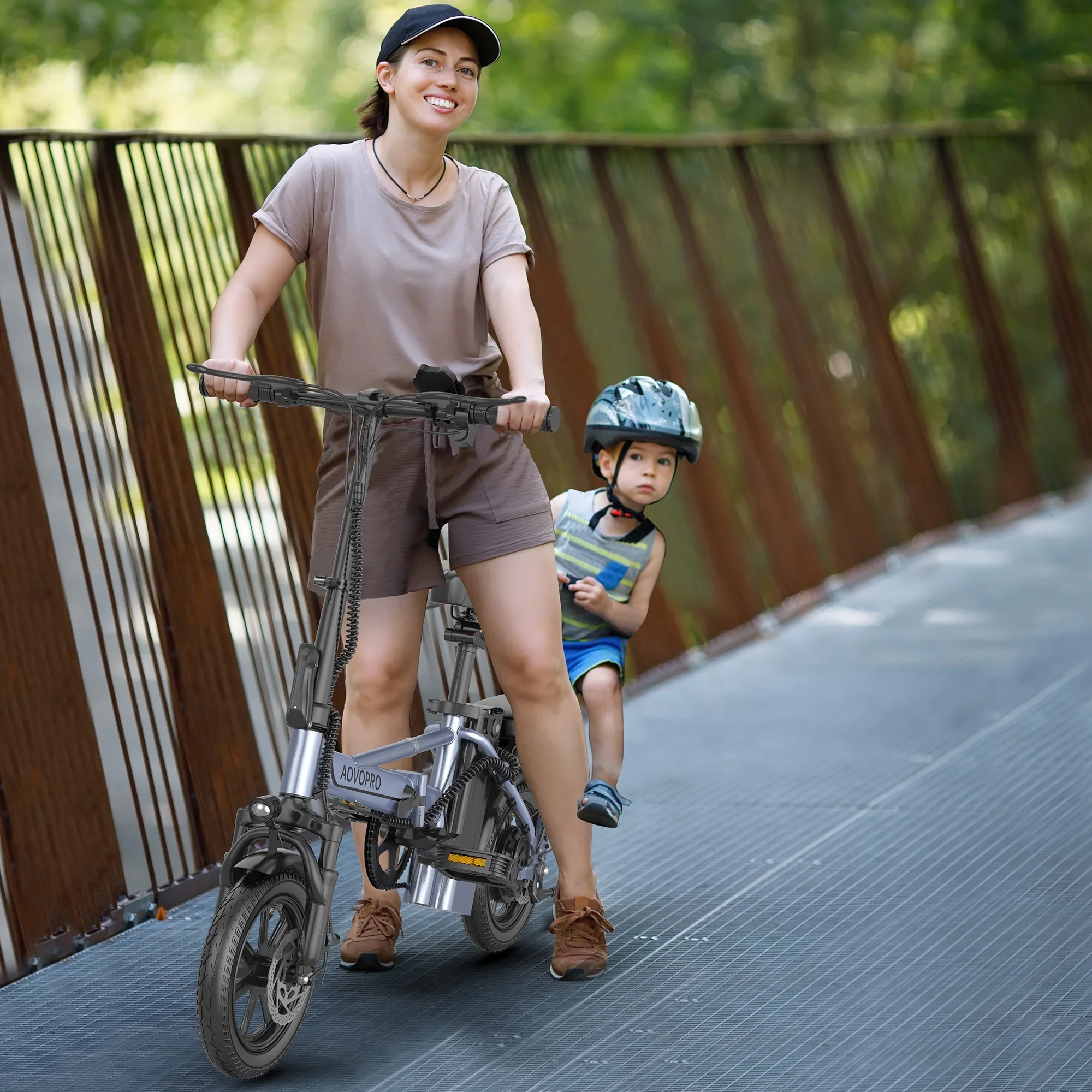 AOVOPRO 14 pulgadas EB60 bicicleta eléctrica plegable 500W 48V 10.4AH bicicleta eléctrica 22MPH 28 millas de largo alcance con dos asientos para adultos AOVOPRO 14 pulgadas EB60 bicicleta eléctrica plegable 500W 48V 10.4AH bicicleta eléctrica 22MPH 28 millas de largo alcance con dos asientos para adultos