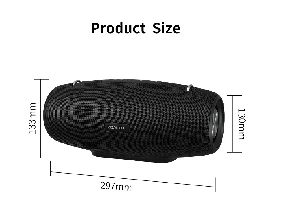 ZEALOT-S67 Altavoz Bluetooth portátil de 60W altavoz para Fiesta al aire libre altavoz grande excelente rendimiento de graves altavoz de alta fidelidad