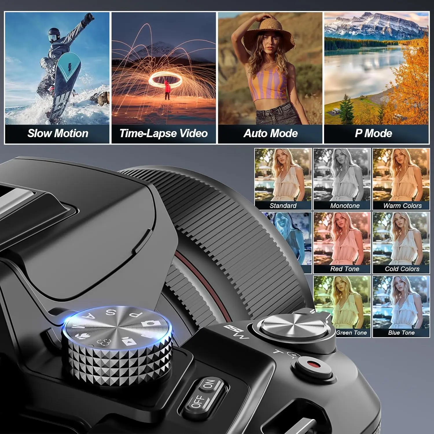 Cámaras digitales NBD 5K para fotografía Cámara con zoom óptico 16X con control WiFi y aplicación, cámara Vlogging con 180 ° Pantalla abatible - Imagen 3