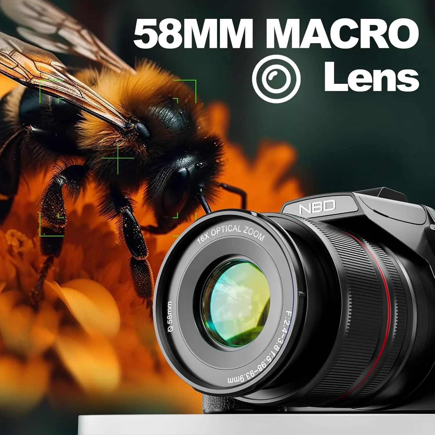 Cámaras digitales NBD 5K para fotografía Cámara con zoom óptico 16X con control WiFi y aplicación, cámara Vlogging con 180 ° Pantalla abatible - Imagen 5