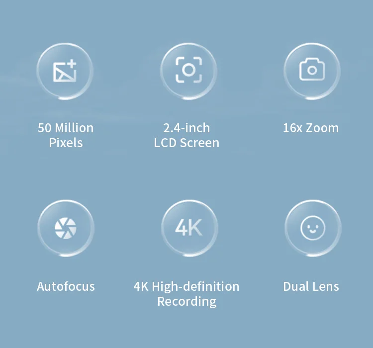 Cámara Digital 4K para viajes, cámara Selfie, 50 megapíxeles, fotografía con Zoom HD, pantalla de 2,4 pulgadas, nivel de entrada, Mini cámara Retro para Campus para niños