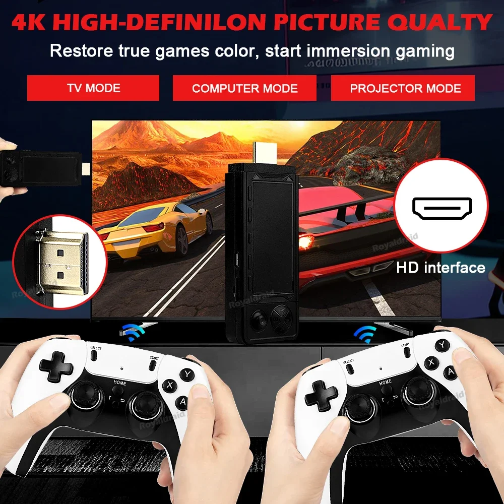 128G 256G X9 PRO GameStick 4KHD TV Video Game Consol 3D Games For PSP/PS1/N64/NDS 40+Simulators Retro Games Dual 2.4G Controller 128G 256G X9 PRO GameStick 4KHD TV Video Game Consol 3D Games For PSP/PS1/N64/NDS 40+Simulators Retro Games Dual 2.4G Controller