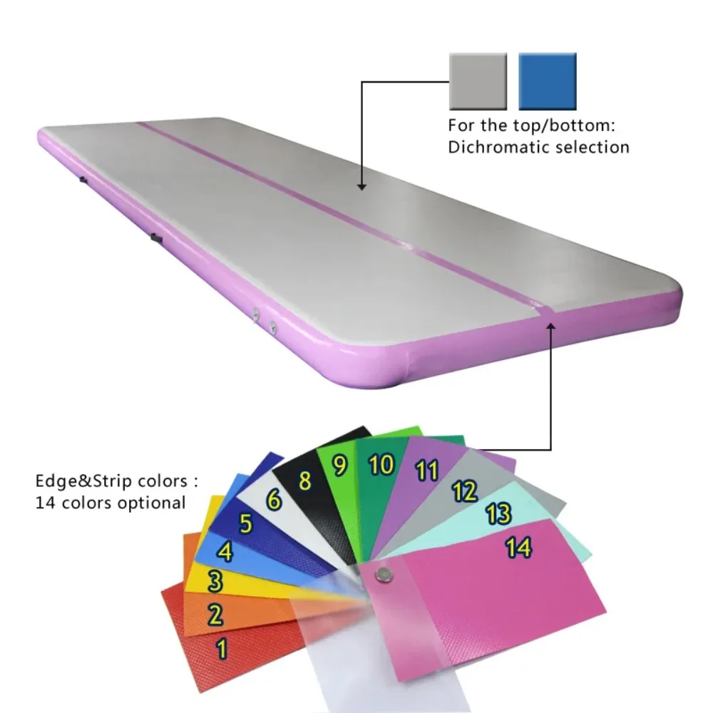 Colchoneta inflable Air Track para gimnasia/comer/entrenamiento en casa, PVC de punto caído, 10/20 cm de grosor, varios tamaños