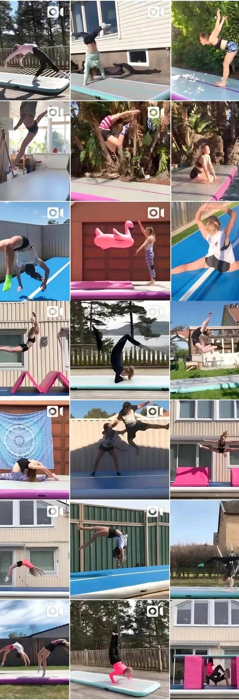 Colchoneta inflable Air Track para gimnasia/comer/entrenamiento en casa, PVC de punto caído, 10/20 cm de grosor, varios tamaños