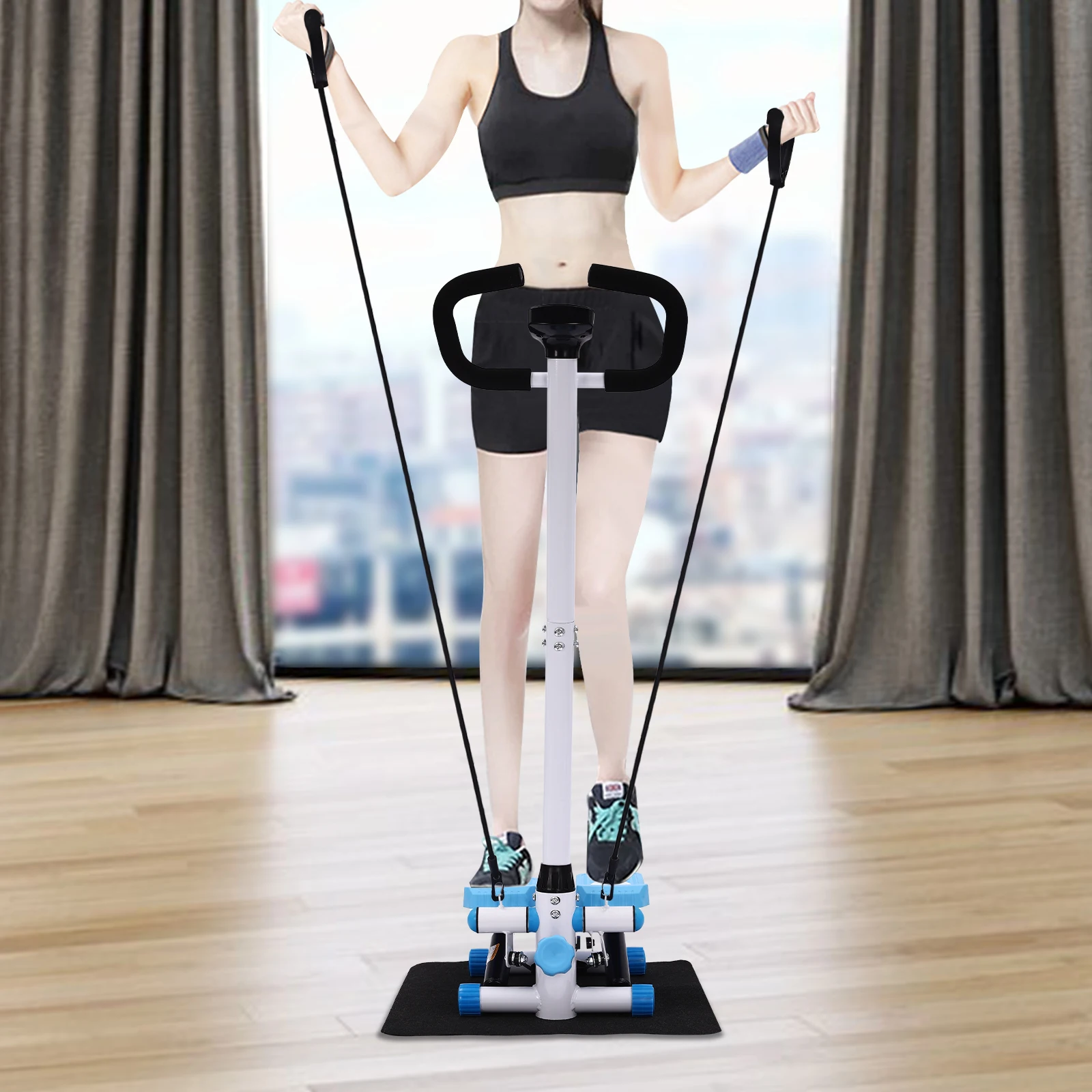 Máquina paso a paso para ejercicio, máquina paso a paso para Fitness con manillares, ajusta la altura del movimiento a través del perilla - Imagen 5