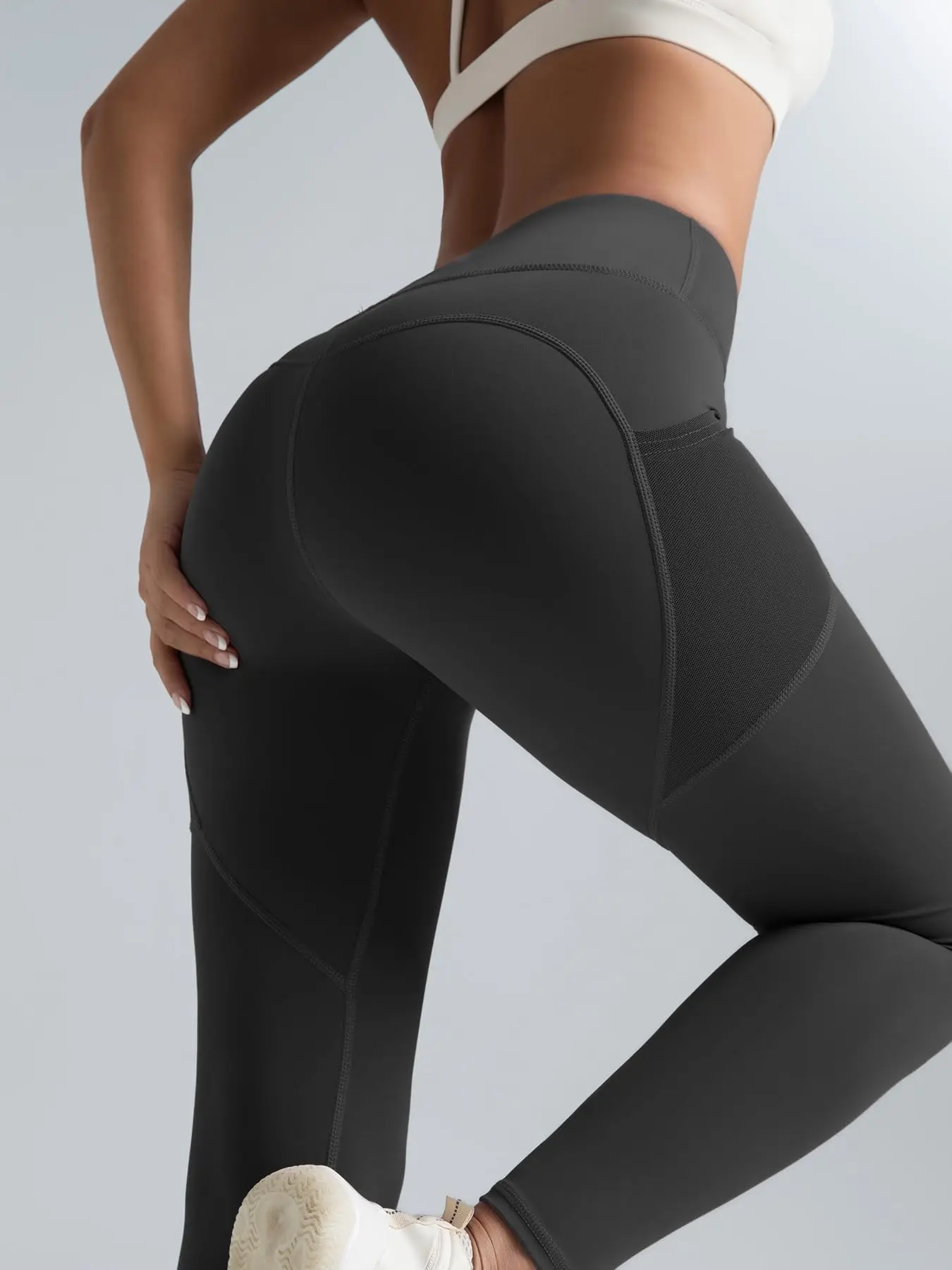 Leggings para chicas adolescentes y mujeres con bolsillos de cintura alta, control de barriga, levantamiento de glúteos, entrenamiento de yoga, correr, danza, gimnasio elástico sin costuras