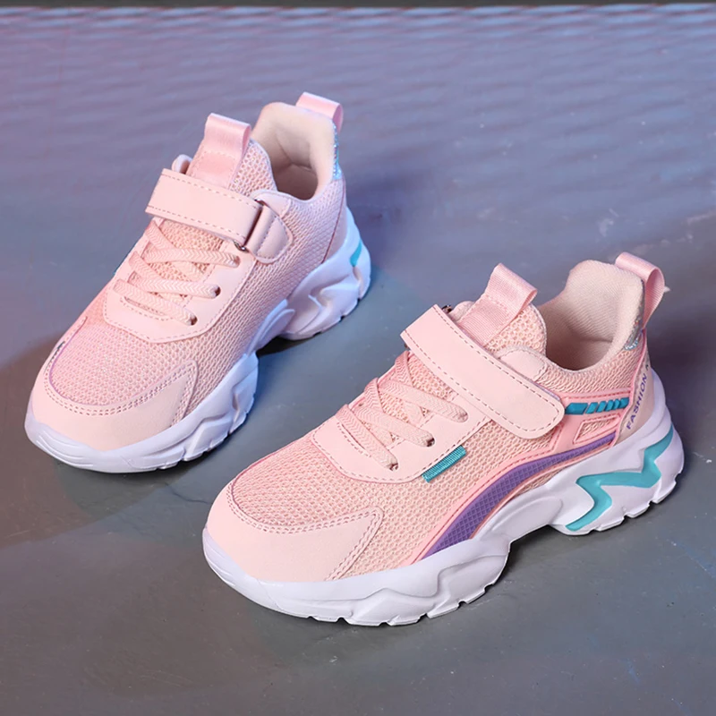 Trendy Lightweight Children Girls' School Shoes Anti-Slip Breathable Outdoor Casual Walking Sneaker Size 28-39