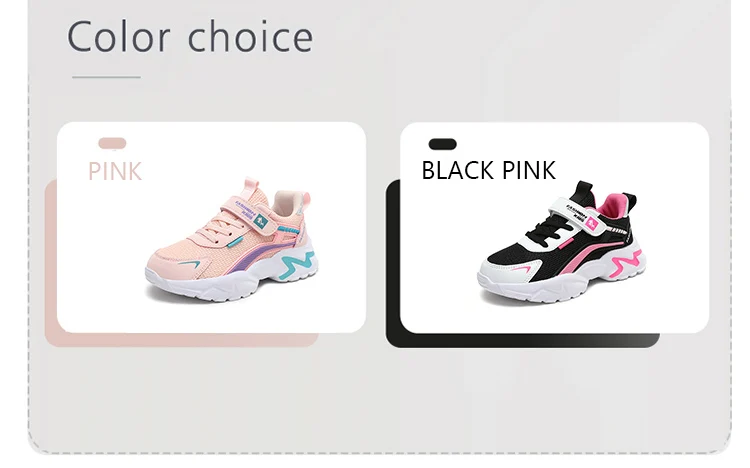 Trendy Lightweight Children Girls' School Shoes Anti-Slip Breathable Outdoor Casual Walking Sneaker Size 28-39