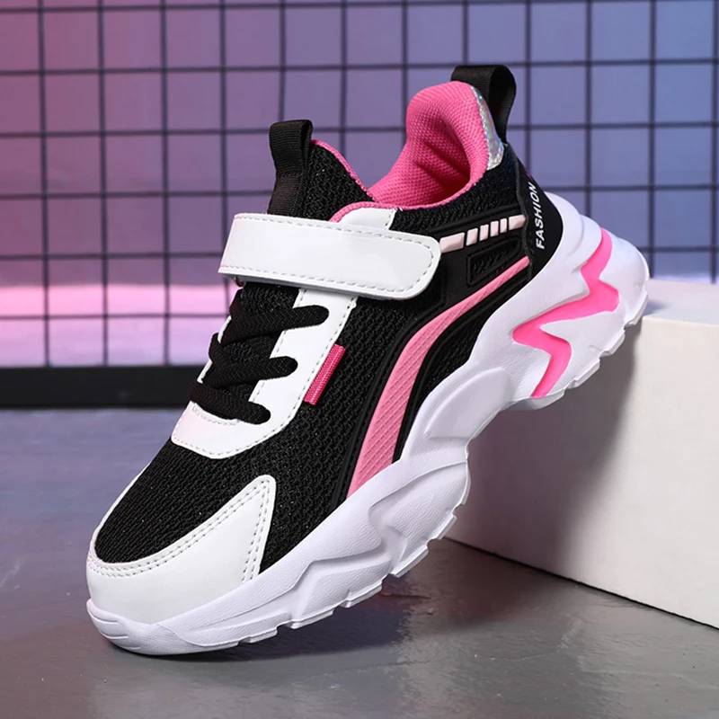 Trendy Lightweight Children Girls' School Shoes Anti-Slip Breathable Outdoor Casual Walking Sneaker Size 28-39