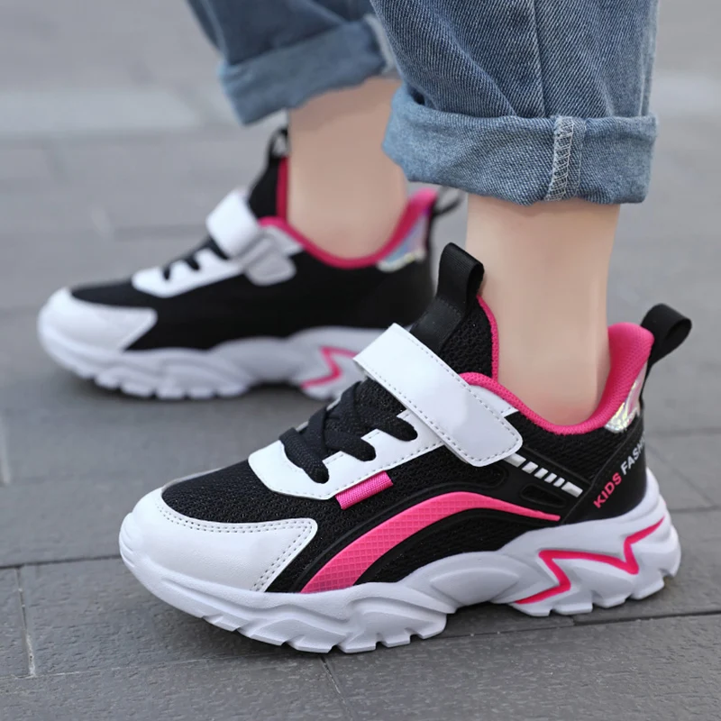 Trendy Lightweight Children Girls' School Shoes Anti-Slip Breathable Outdoor Casual Walking Sneaker Size 28-39