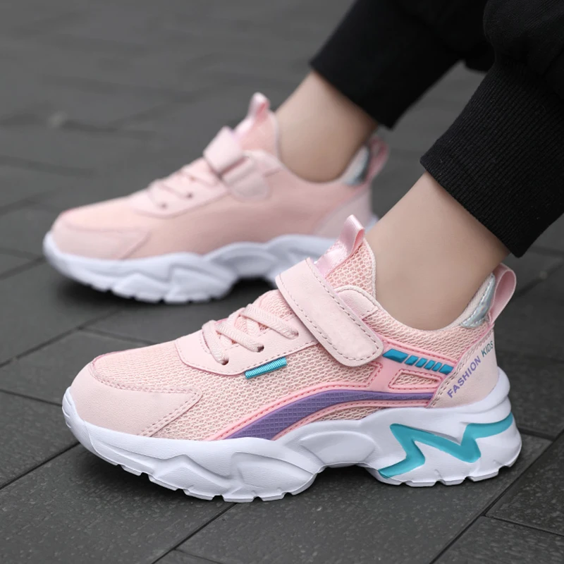 Trendy Lightweight Children Girls' School Shoes Anti-Slip Breathable Outdoor Casual Walking Sneaker Size 28-39