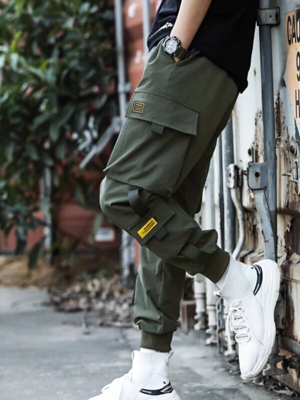 Mono de pie pequeño ajustado con múltiples bolsillos, informal, europeo y americano, pantalones micro de tendencia callejera para exteriores