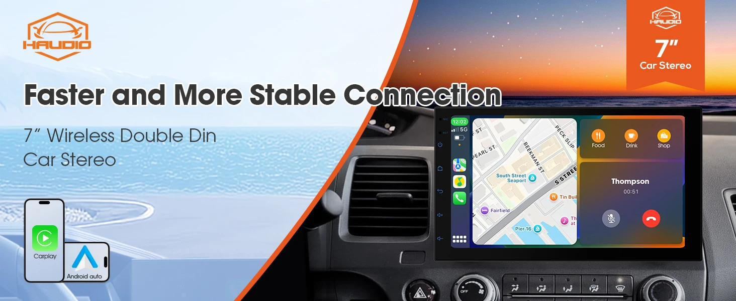 Haudio Estéreo para automóvil de doble Din de 7