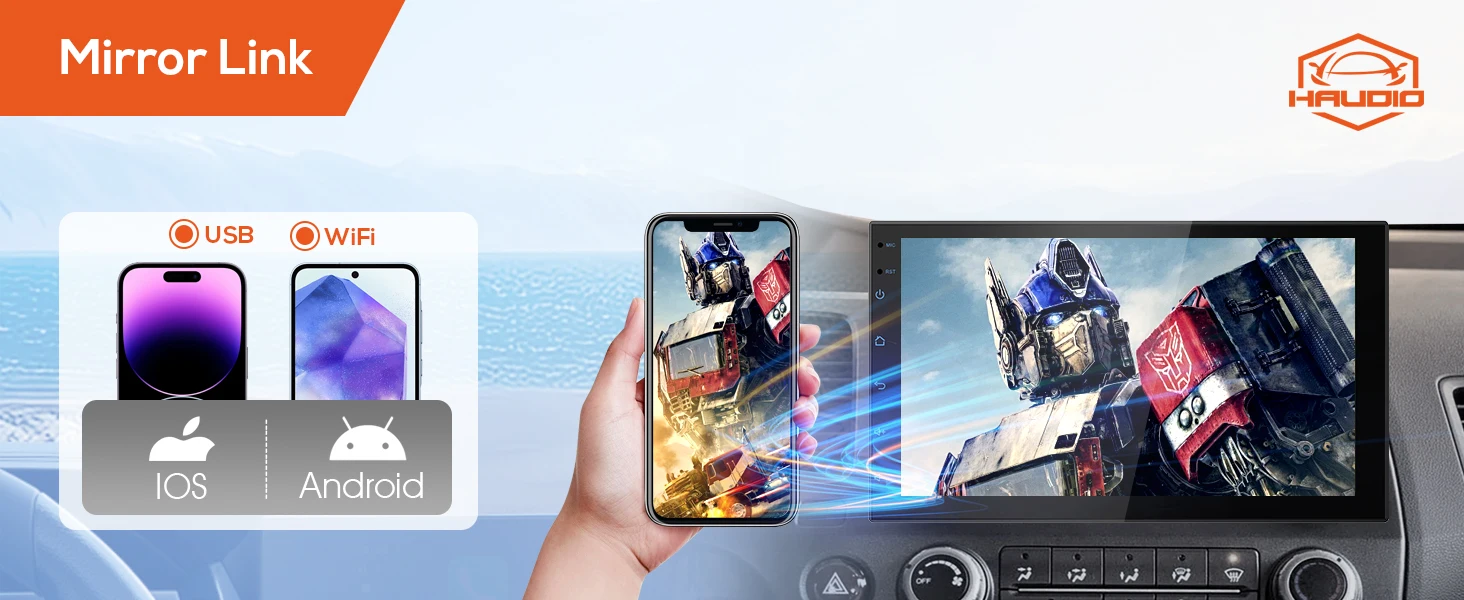 Haudio Estéreo para automóvil de doble Din de 7