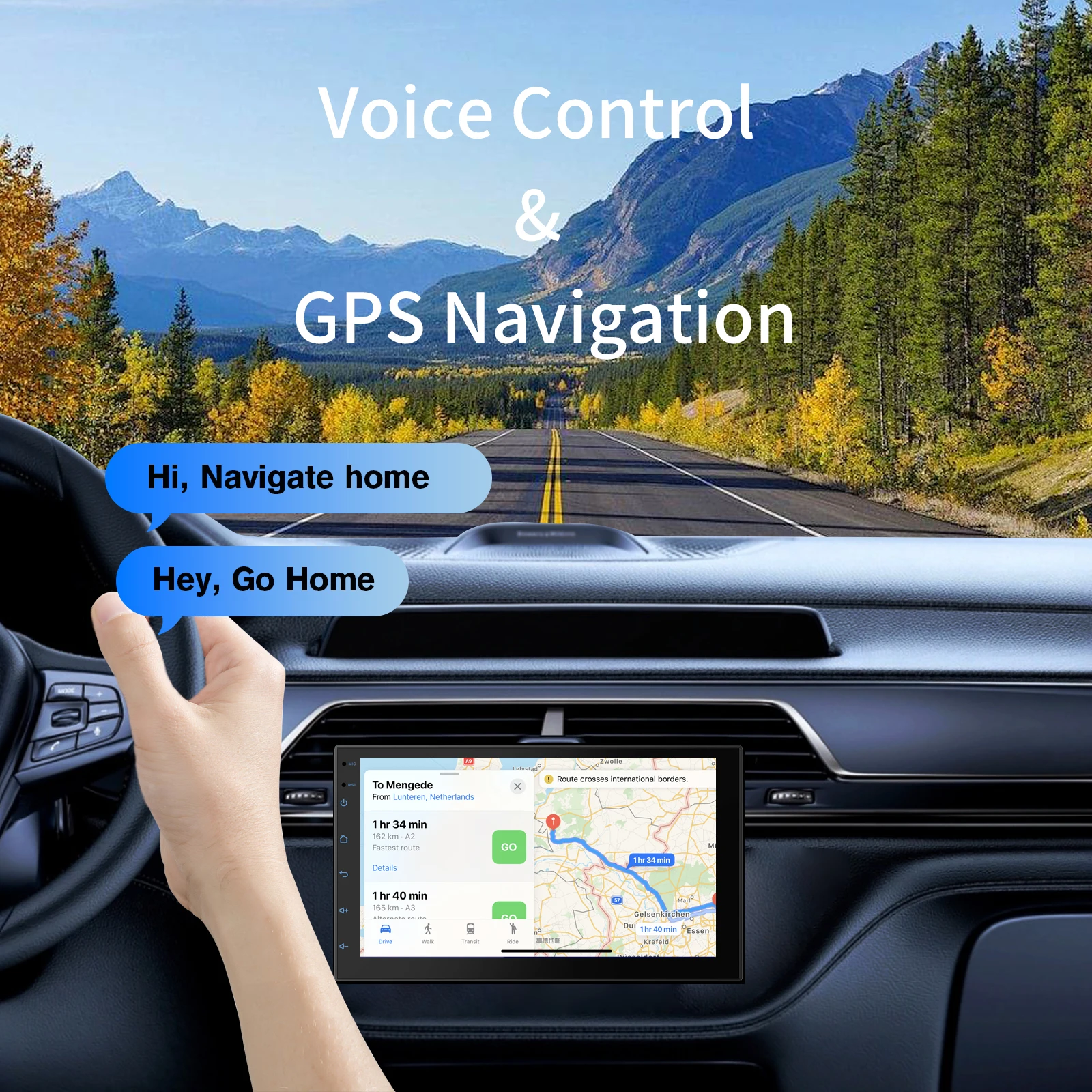 Haudio Estéreo para automóvil de doble Din de 7" con CarPlay inalámbrico y Android Auto, radio para automóvil con BT 4.1/cámara de respaldo GPS/WiFi/FM/AM - Imagen 3