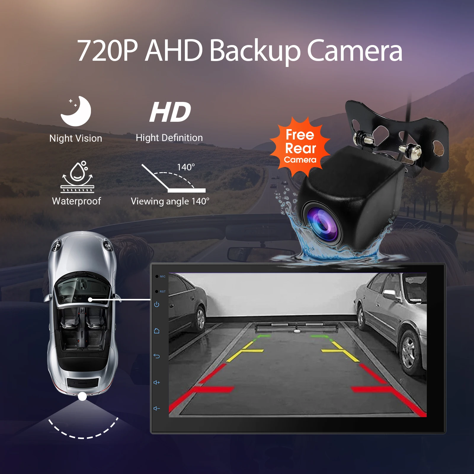 Haudio Estéreo para automóvil de doble Din de 7" con CarPlay inalámbrico y Android Auto, radio para automóvil con BT 4.1/cámara de respaldo GPS/WiFi/FM/AM - Imagen 5