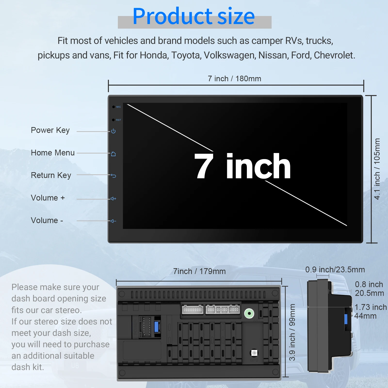 Haudio Estéreo para automóvil de doble Din de 7" con CarPlay inalámbrico y Android Auto, radio para automóvil con BT 4.1/cámara de respaldo GPS/WiFi/FM/AM - Imagen 6