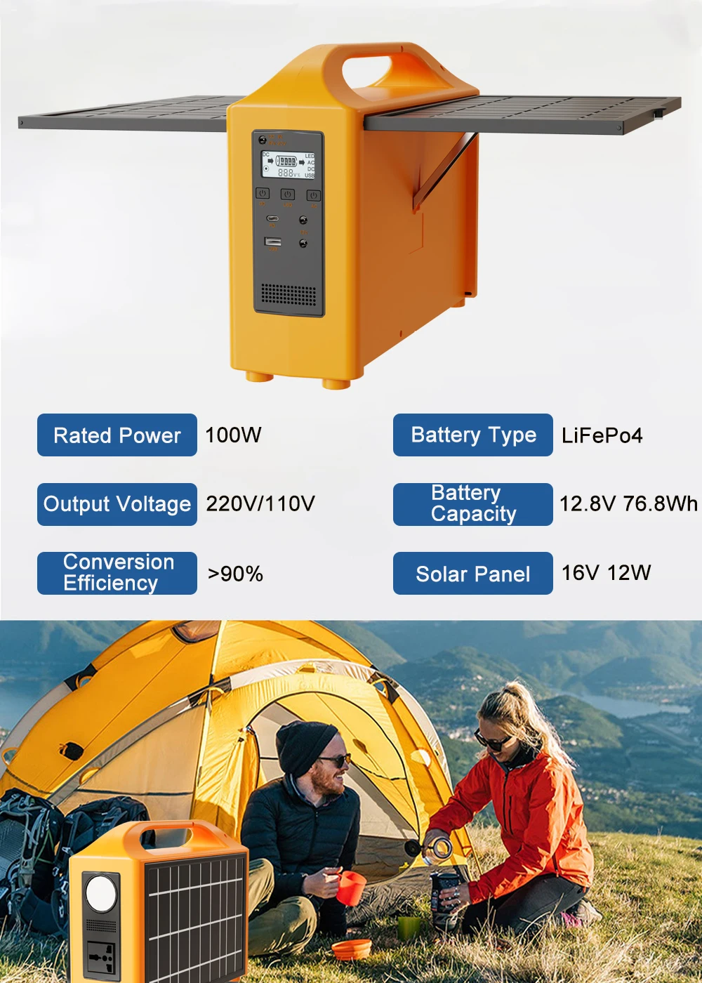 Estación de energía portátil jsdsolar, generador Solar de 100W, salida AC 220V 110V LiFePO4, Banco de energía UPS, planta de energía para acampar al aire libre Estación de energía portátil jsdsolar, generador Solar de 100W, salida AC 220V 110V LiFePO4, Banco de energía UPS, planta de energía para acampar al aire libre