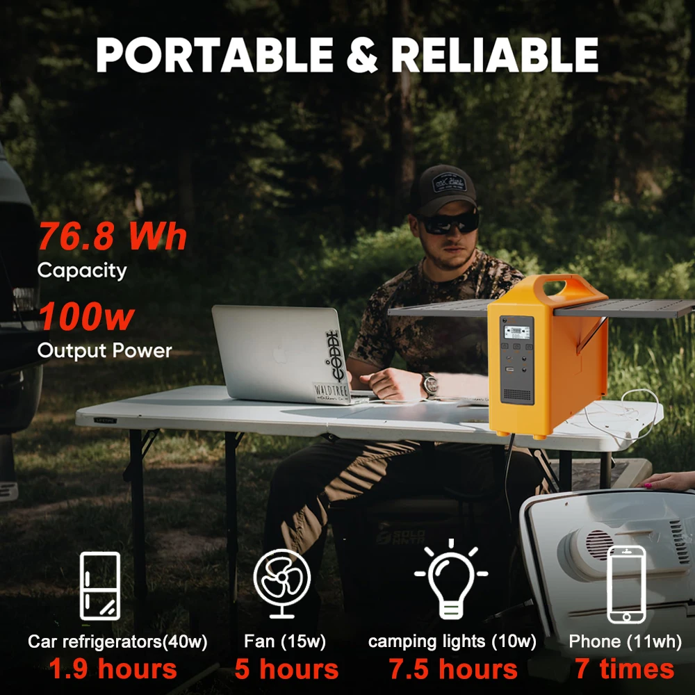 Estación de energía portátil jsdsolar, generador Solar de 100W, salida AC 220V 110V LiFePO4, Banco de energía UPS, planta de energía para acampar al aire libre - Imagen 2