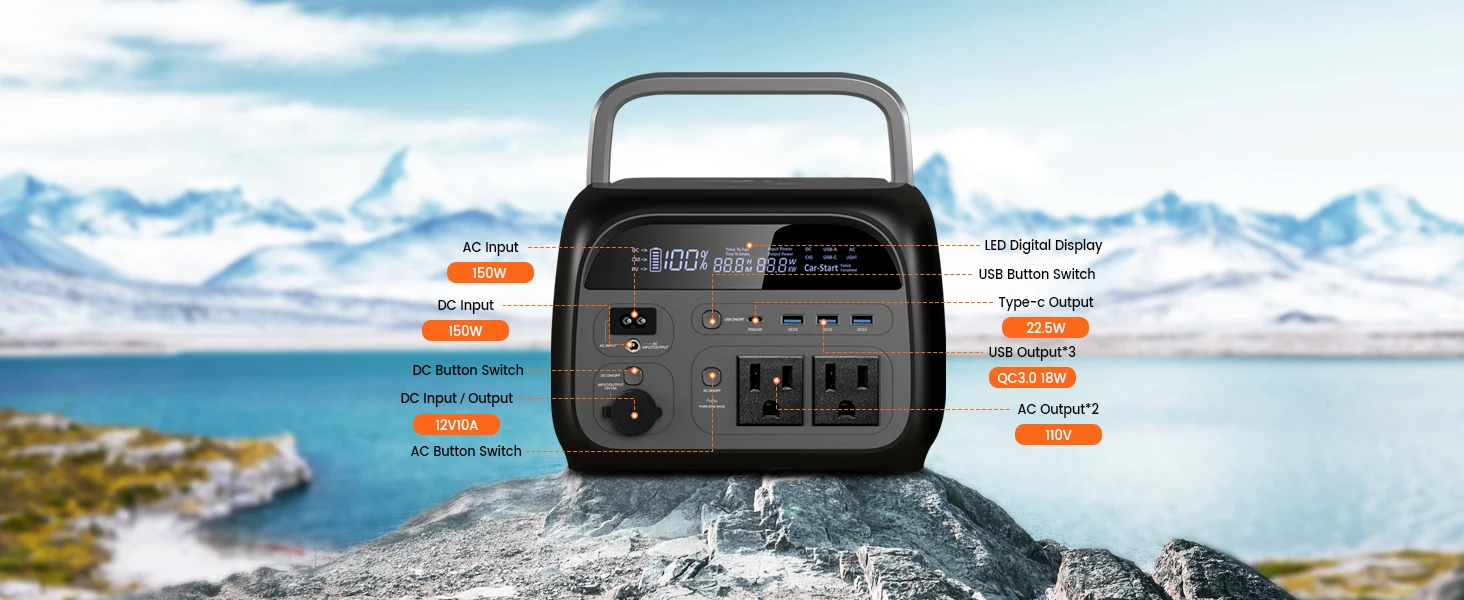 CTOLITY AP400 500W generador Solar estación de energía portátil 100W ETFE cargador de Panel Solar banco de energía para Camping emergencia Lifepo4