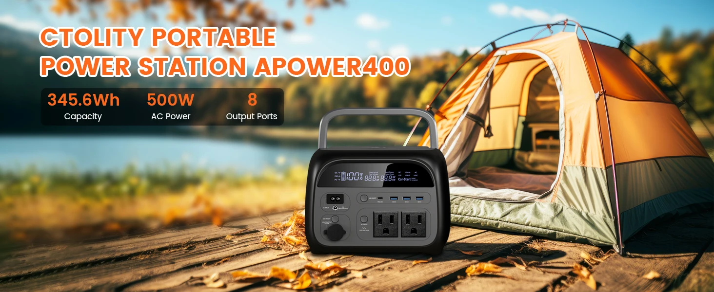 CTOLITY AP400 500W generador Solar estación de energía portátil 100W ETFE cargador de Panel Solar banco de energía para Camping emergencia Lifepo4