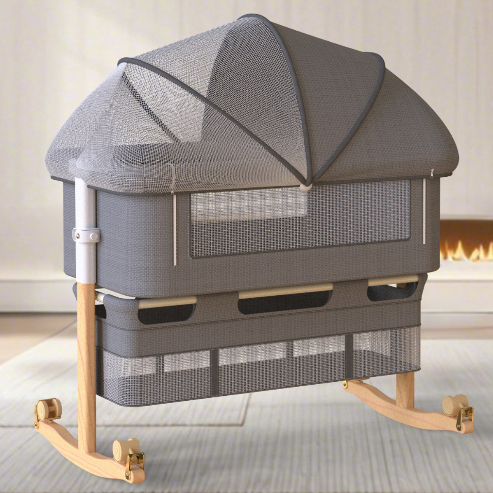 Cuna de bebé multifuncional con mosquitera, cama de guardería plegable con ajuste de altura, portátil de viaje para recién nacidos, niños y niñas Cuna de bebé multifuncional con mosquitera, cama de guardería plegable con ajuste de altura, portátil de viaje para recién nacidos, niños y niñas