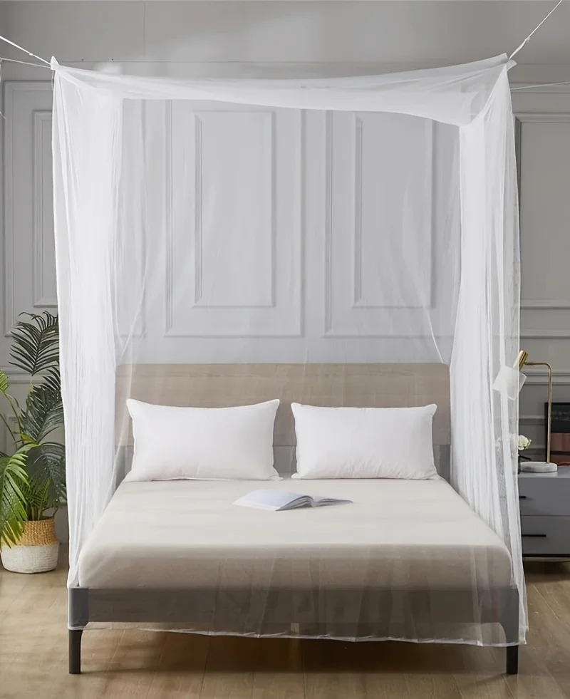 Mosquitera blanca grande para acampar al aire libre, a prueba de insectos, protectora, transpirable y portátil, uso en dormitorio, hamaca y tienda de campaña