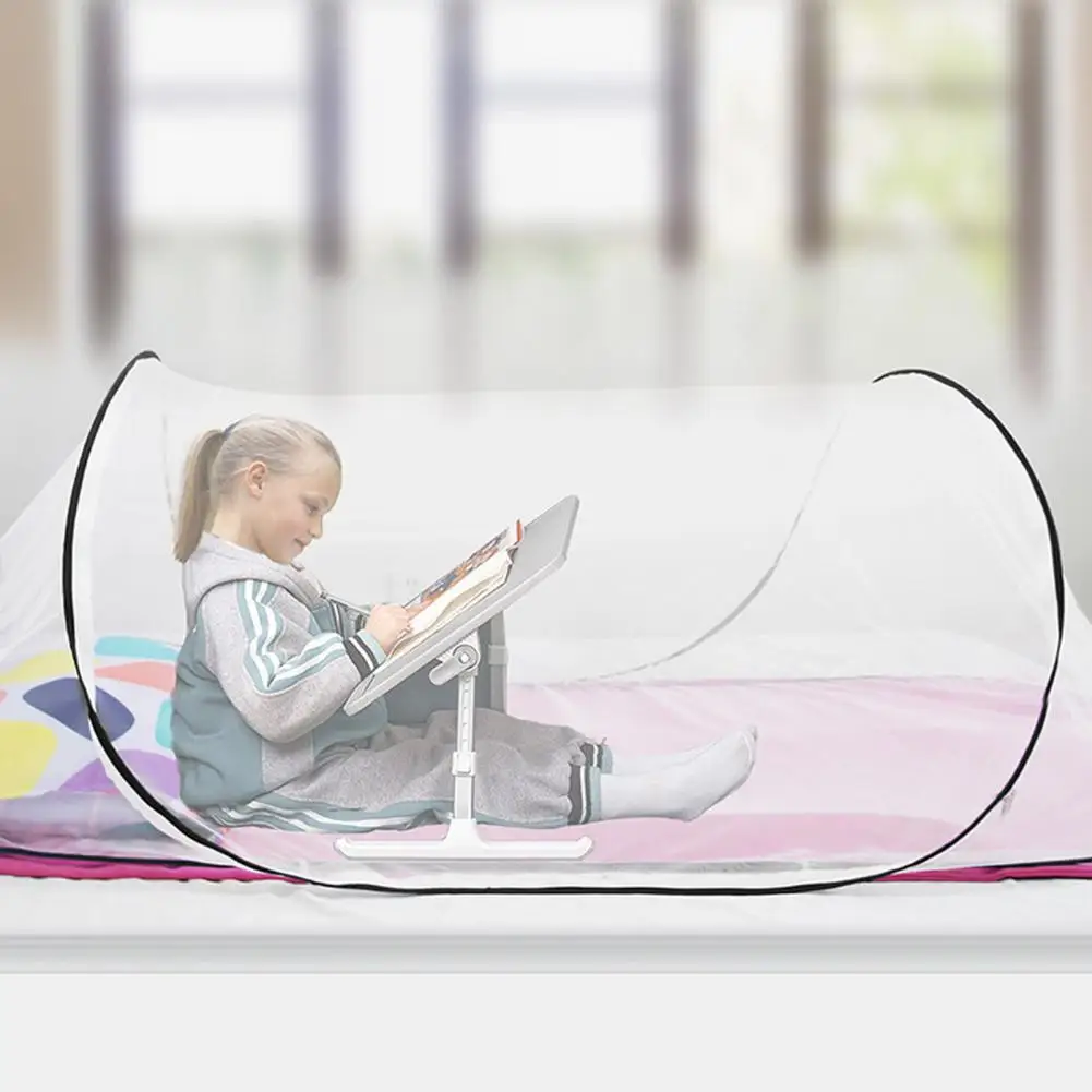 Tienda de campaña de malla con mosca, mosquitera emergente portátil para cama, tienda de campaña de red plegable ligera para acampar en interiores y exteriores para viajes