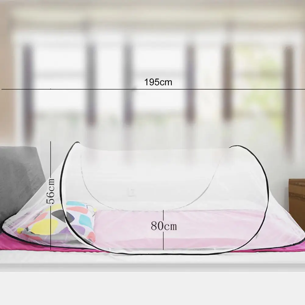 Tienda de campaña de malla con mosca, mosquitera emergente portátil para cama, tienda de campaña de red plegable ligera para acampar en interiores y exteriores para viajes