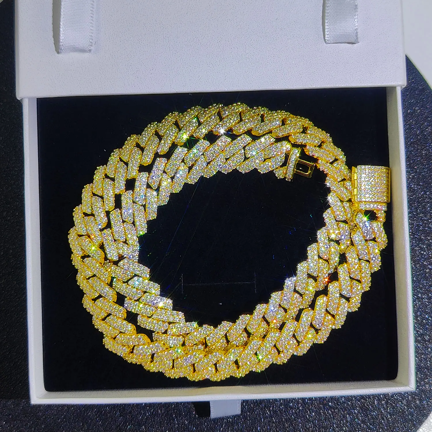 Envío Directo, cadena cubana de circonia cúbica helada de 6/8/14mm de ancho, 1-2 filas, collar de eslabones cubanos de Miami para rapero, joyería de Hip Hop Envío Directo, cadena cubana de circonia cúbica helada de 6/8/14mm de ancho, 1-2 filas, collar de eslabones cubanos de Miami para rapero, joyería de Hip Hop