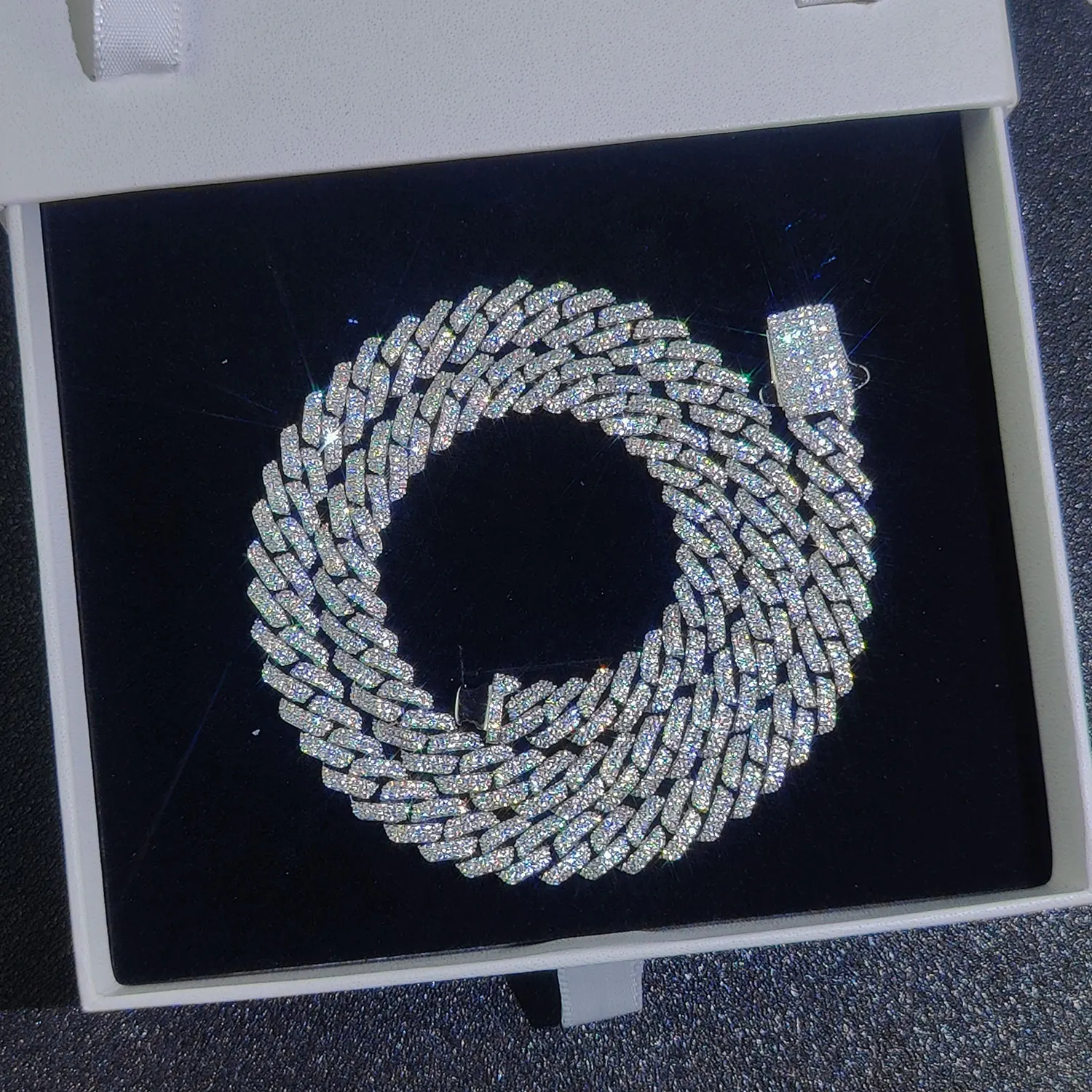 Envío Directo, cadena cubana de circonia cúbica helada de 6/8/14mm de ancho, 1-2 filas, collar de eslabones cubanos de Miami para rapero, joyería de Hip Hop Envío Directo, cadena cubana de circonia cúbica helada de 6/8/14mm de ancho, 1-2 filas, collar de eslabones cubanos de Miami para rapero, joyería de Hip Hop