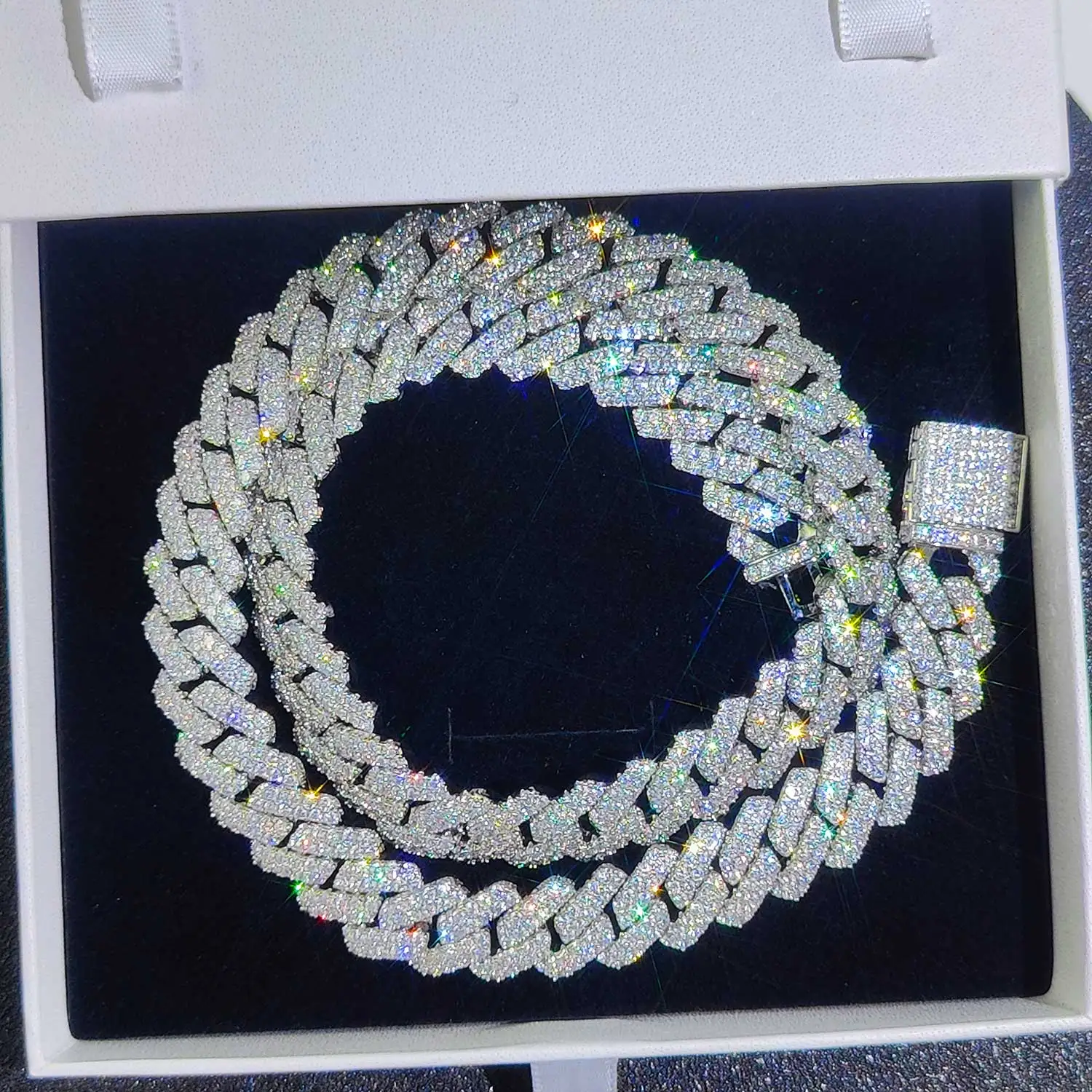 Envío Directo, cadena cubana de circonia cúbica helada de 6/8/14mm de ancho, 1-2 filas, collar de eslabones cubanos de Miami para rapero, joyería de Hip Hop Envío Directo, cadena cubana de circonia cúbica helada de 6/8/14mm de ancho, 1-2 filas, collar de eslabones cubanos de Miami para rapero, joyería de Hip Hop