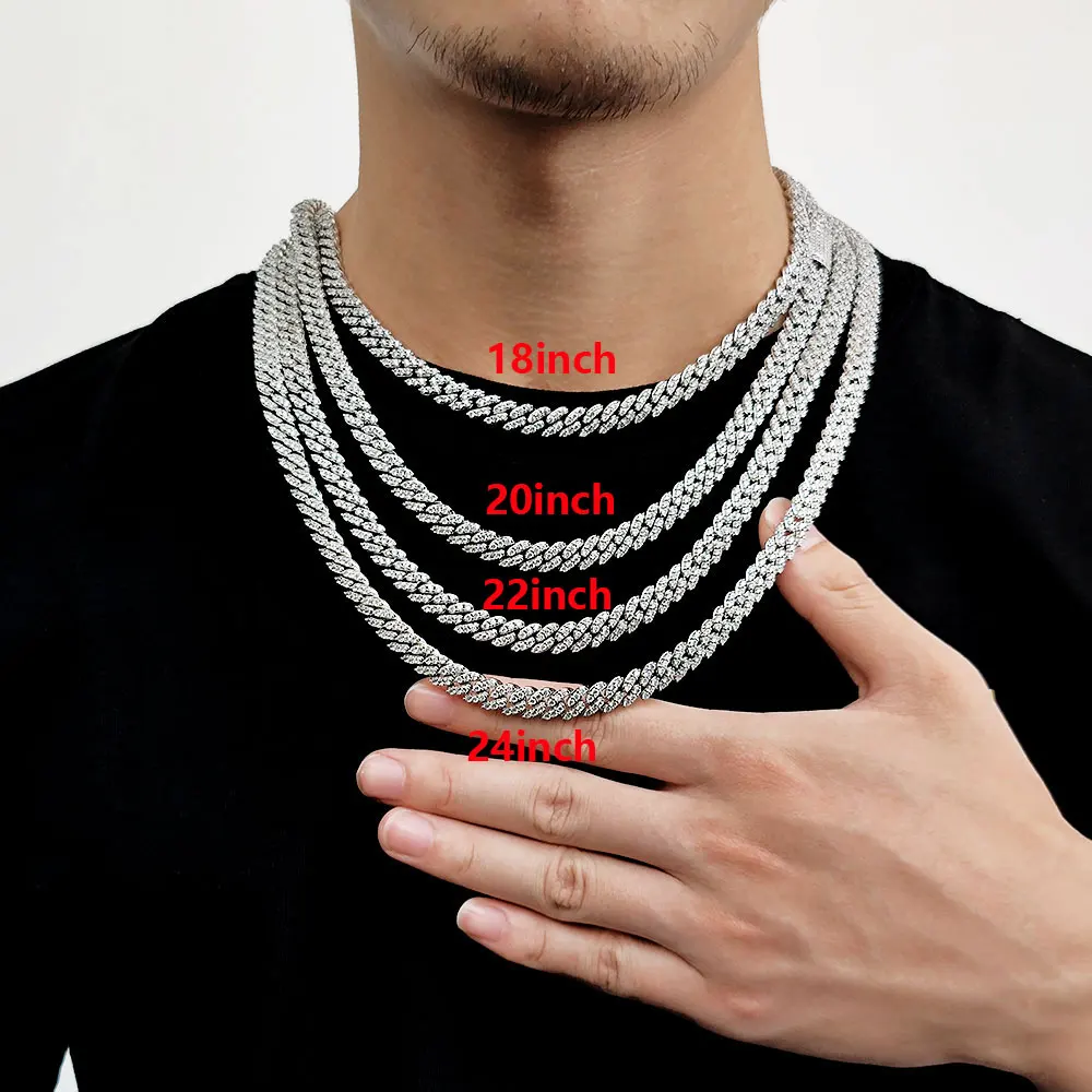 Envío Directo, cadena cubana de circonia cúbica helada de 6/8/14mm de ancho, 1-2 filas, collar de eslabones cubanos de Miami para rapero, joyería de Hip Hop Envío Directo, cadena cubana de circonia cúbica helada de 6/8/14mm de ancho, 1-2 filas, collar de eslabones cubanos de Miami para rapero, joyería de Hip Hop