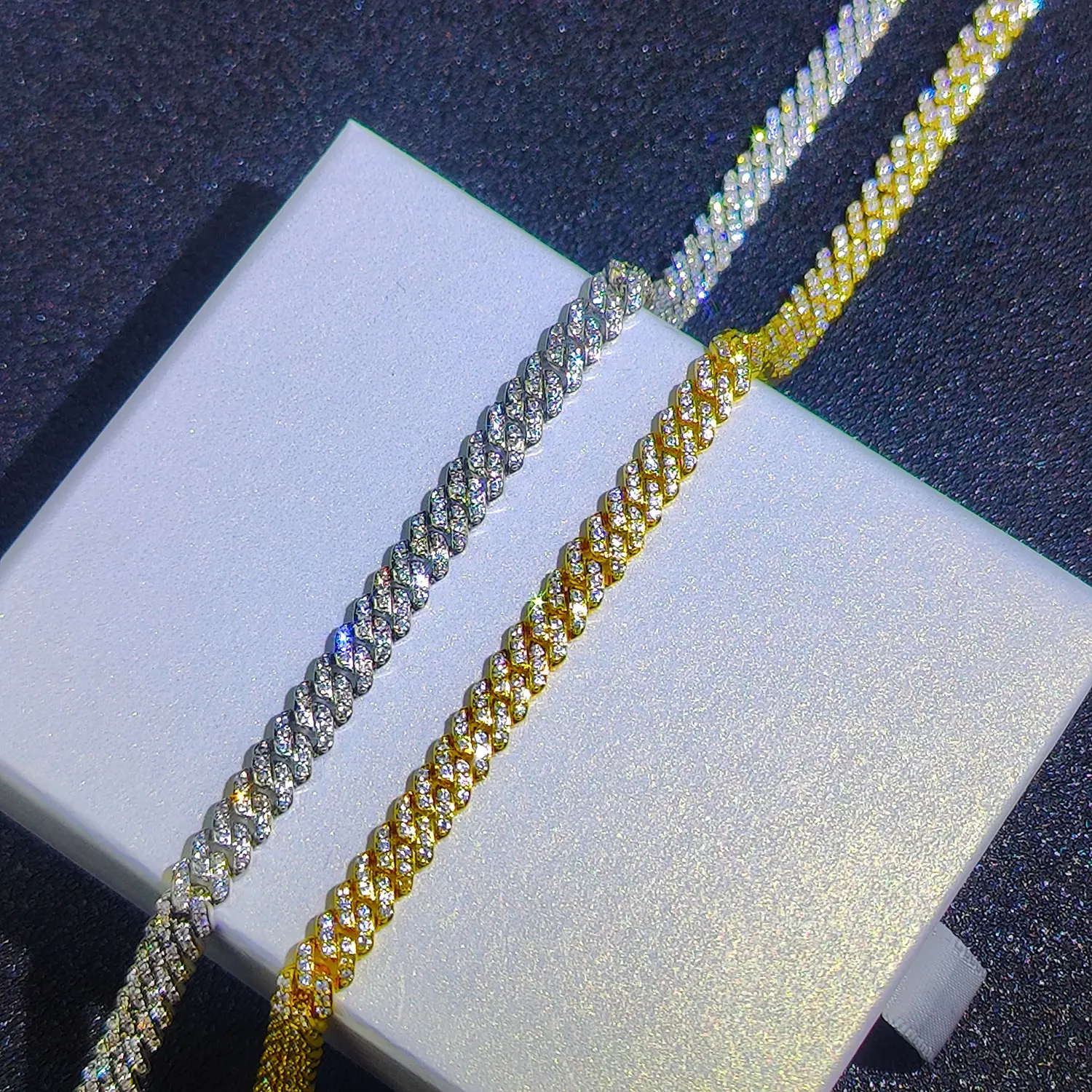 Envío Directo, cadena cubana de circonia cúbica helada de 6/8/14mm de ancho, 1-2 filas, collar de eslabones cubanos de Miami para rapero, joyería de Hip Hop Envío Directo, cadena cubana de circonia cúbica helada de 6/8/14mm de ancho, 1-2 filas, collar de eslabones cubanos de Miami para rapero, joyería de Hip Hop